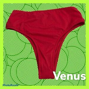 Venus Size 6 Red Hot High Waist Cheeky Bikini Bottom. Preowned